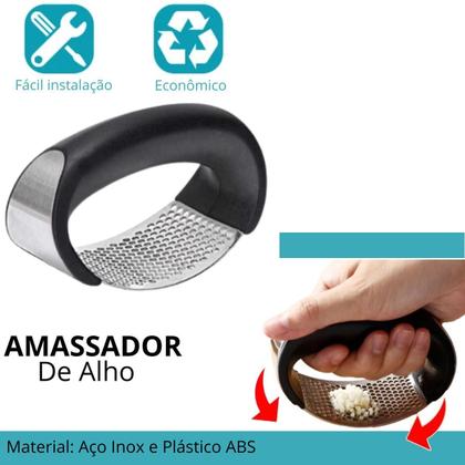 Imagem de Amassador Inox Para Alho Alta Durabilidade Cabo Ergonômico