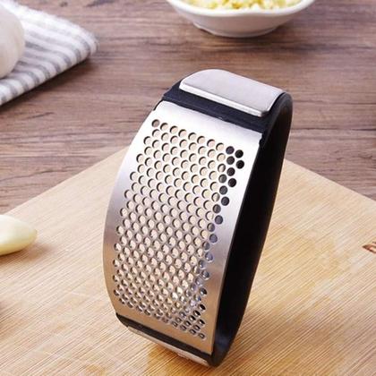 Imagem de Amassador triturador espremedor de alho inox manual cozinha