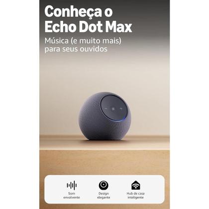 Imagem de Amazon Echo Dot Max , Smart Speaker com Alexa, Som Envolvente e Hub de Casa Inteligente Integrado, Ideal para sua sala de estar, Cor Grafite