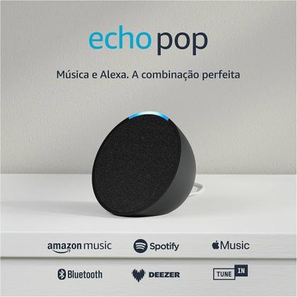 Imagem de Amazon Echo Pop Alexa Smart Speaker Preto Bluetooth + Assistente Virtual