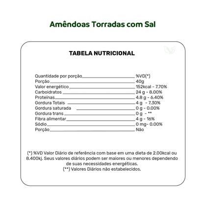 Imagem de Amêndoas Superior Torradas Com Sal 100% Orgânico Kit 3  100g