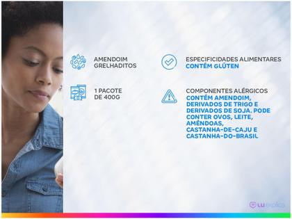 Imagem de Amendoim Salgado sem Pele Grelhaditos 400g