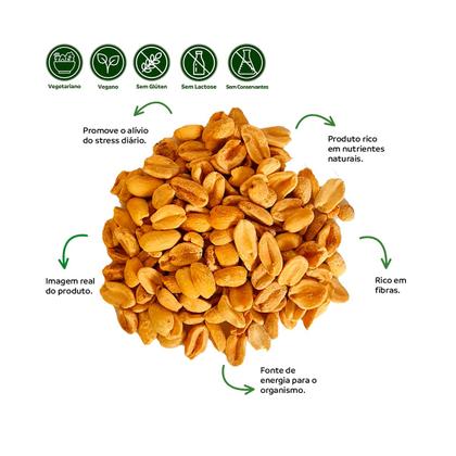 Imagem de Amendoim Torrado Sem Sal e Sem Pele Qualidade Superior 100g