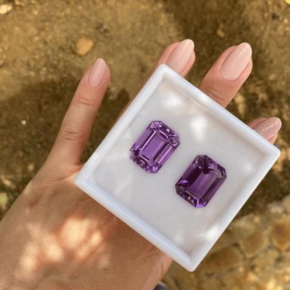 Imagem de Ametista EmeraldCut Par 44,39ct