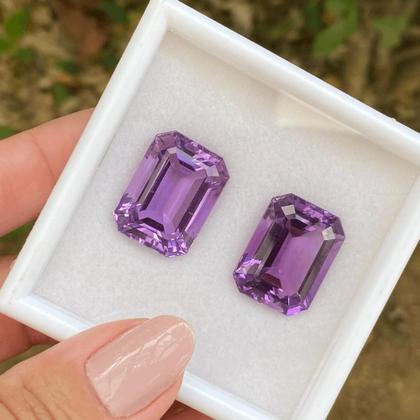 Imagem de Ametista EmeraldCut Par 44,39ct