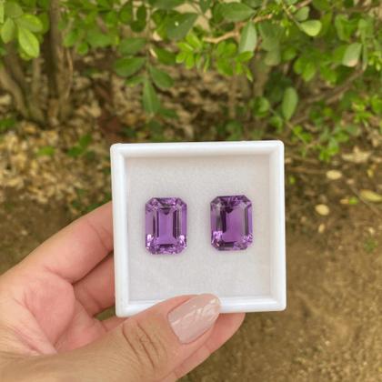 Imagem de Ametista EmeraldCut Par 44,39ct