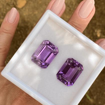 Imagem de Ametista EmeraldCut Par 44,39ct
