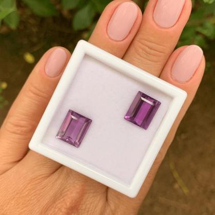 Imagem de Ametista Retangular Par 7,96ct