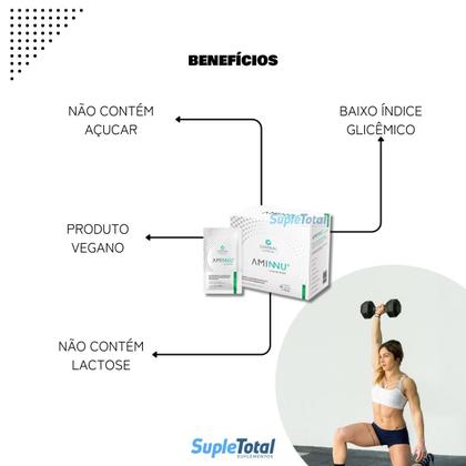 Imagem de Aminnu Livre de Xilitol Sabor Limão 30 Sachês 10g Central Nutrition