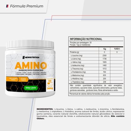 Imagem de Amino9 360g Sabor Limão Aminoácidos Essenciais - NEWNUTRITION