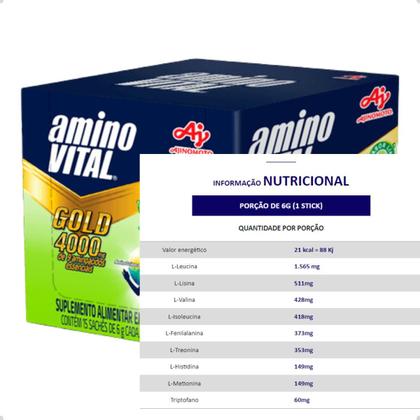 Imagem de Aminoácidos Amino Vital Gold 4000mg 15 Saches 6g Ajinomoto