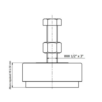 Imagem de Amortecedor Antivibratório Tradicional Mini 1/2" 500KG Vibra-Stop Unidade