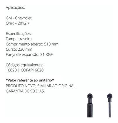 Imagem de Amortecedor do porta mala gm onix 2012 á 2019