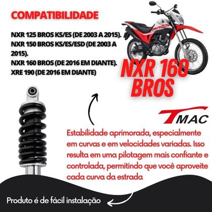 Imagem de Amortecedor Nxr Bros 125 150 160 Xre 190 Traseiro Pro Link