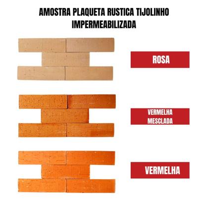 Imagem de Amostra, Plaqueta Tijolinho Natural Impermeabilizada 3Unid R