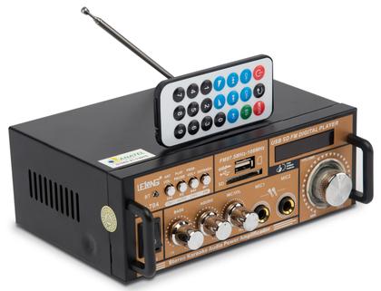Imagem de Amplificador Áudio Bluetooth Receiver 200w Rms Com Rádio Fm Usb 2 Entradas Para 2 Microfones Karaokê