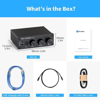 Imagem de Amplificador de fone de ouvido Fosi Audio Q4 Mini Stereo DAC de 24 bits