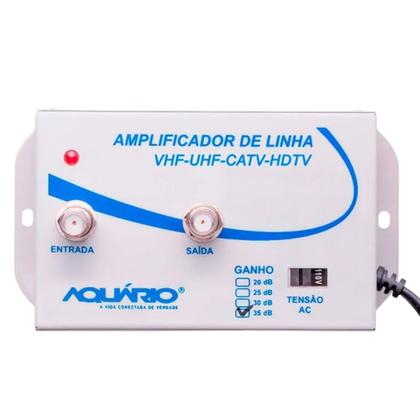 Imagem de Amplificador de Linha de TV 35dB VHF UHF HDTV Aquário AL-35