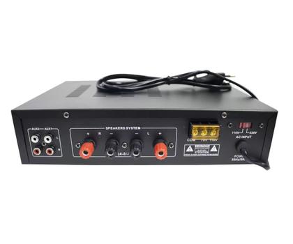 Imagem de Amplificador De Potência 2 Canais Para Som Ambiente 120W Bivolt Com Bluetooth USB Display MP3
