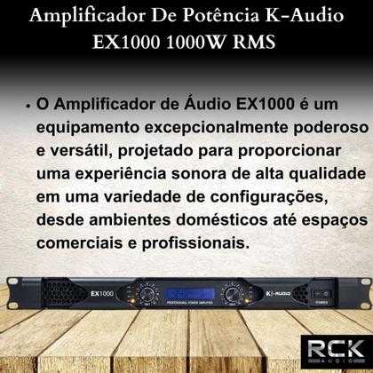 Imagem de Amplificador De Potência K-Audio EX1000 1000W RMS