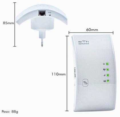 Imagem de Amplificador de Sinal Repetidor Wifi 300mbps Extensor de Rede