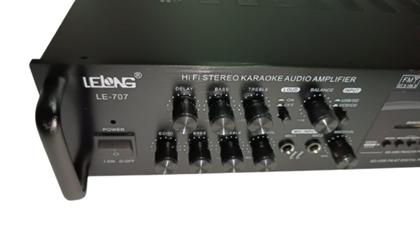 Imagem de Amplificador De Som Ambiente Potente 60w Bluetooth Karaoke Mp3 Usb Fm Receiver Bivolt Lelong 707