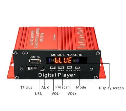 Imagem de Amplificador De Som Com Bluetooth Fm Usb 2 Canais Audio Receiver 200w