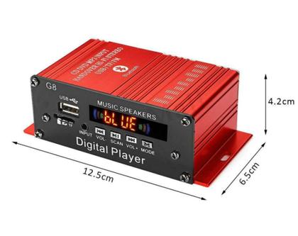 Imagem de Amplificador De Som Com Bluetooth Fm Usb 2 Canais Audio Receiver 200w