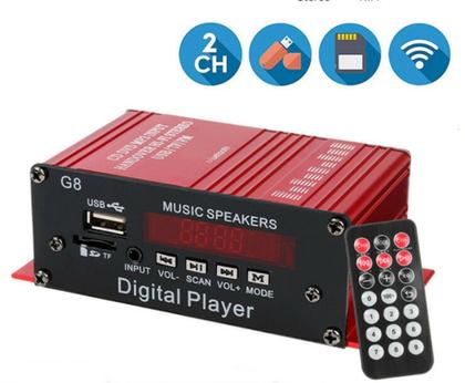 Imagem de Amplificador De Som Com Bluetooth Fm Usb 2 Canais Audio Receiver 200w