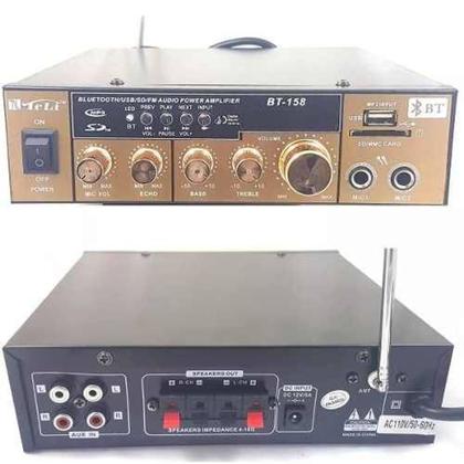 Imagem de Amplificador De Som Com Bluetooth Karaoke Fm Usb Mp3 110v Controle