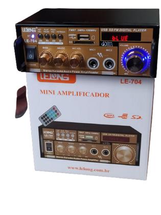 Imagem de amplificador de som, le704, com bluetooth, radio fm, usb, bivolt