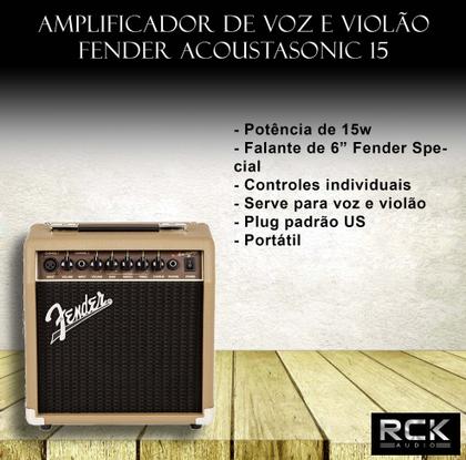 Imagem de Amplificador de Voz e Violão Fender Acoustasonic 15