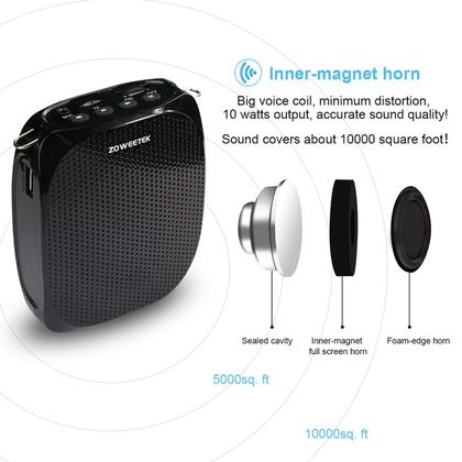 Imagem de Amplificador de voz ZOWEETEK Original para professores com 2 microfones