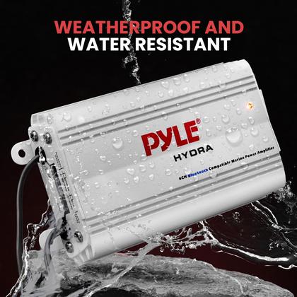 Imagem de Amplificador marítimo Pyle PLMRMB4CW 200W RMS Bluetooth de 4 canais