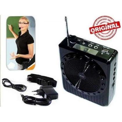 Imagem de Amplificador Megafone com Microfone Kit Completo Professores - Rádio FM USB - KD-150 Preto