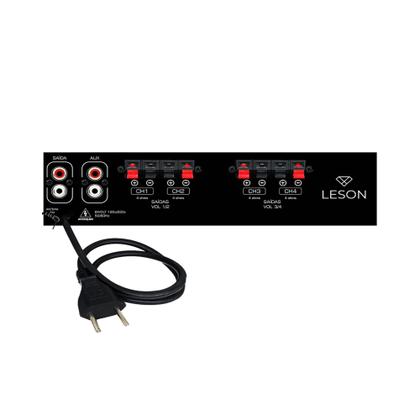 Imagem de Amplificador Receiver LSA 7000.4 Pro 120W 4 Ohms USB, SD, RCA, FM e Bluetooth e Controle Remoto Bivolt Automático Leson 2AMPL7000