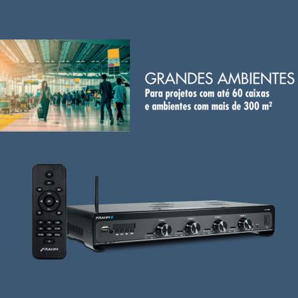 Imagem de Amplificador Receiver Som ambiente Slim 4500 Optical G5 4 Canais 120W RMS Bluetooth, RCA, USB, P2, Card SD Frahm - 32115