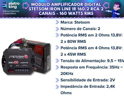 Imagem de Amplificador Stetsom Ir160.2 Cabo Rca Technoise S300 5 Metro