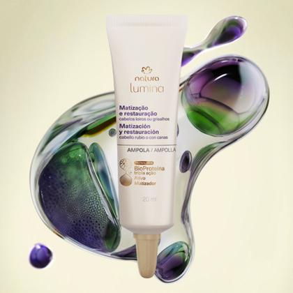 Imagem de Ampola Matização e Restauração para Cabelos Loiros e Grisalhos Lumina 4 un de 20 ml