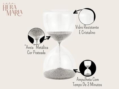 Imagem de Ampulheta De Esferas Metálica Enfeite Decoração Em Vidro Grande