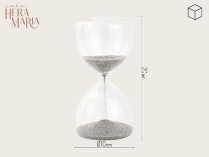 Imagem de Ampulheta De Esferas Metálica Enfeite Decoração Em Vidro Grande