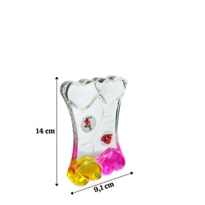 Imagem de Ampulheta de óleo liquido com temporizador coração duplo 