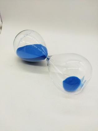 Imagem de Ampulheta S/ Moldura Areia Azul 15 Min Decoração Retro Vidro
