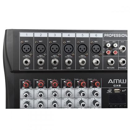 Imagem de AMW CX6 v3 Mesa de Som 6 canais USB BT EFX PFL Eq 3 Bandas