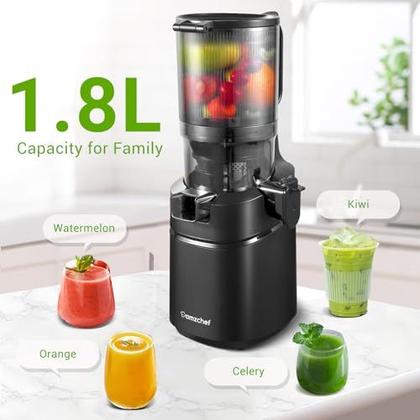 Imagem de AMZCHEF Juicer Automático 5.3'' com Pressão Fria e Motor de 250W (Preto)