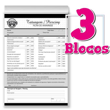 Imagem de Anamnese Tatuagem Tatoo Tatuador Ficha Técnica Bloco