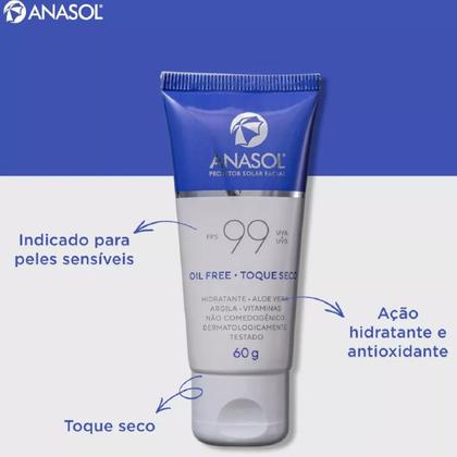 Imagem de Anasol Protetor Solar Facial Fps 99 Toque Seco 60G - Dahuer