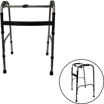 Imagem de Andador 2 Barras Idoso Adulto Dobravel Articulado Fixo Regulavel 120kg Supermedy