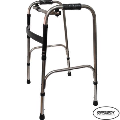 Imagem de Andador 2 Barras Idoso Adulto Dobravel Articulado Fixo Regulavel 120kg Supermedy