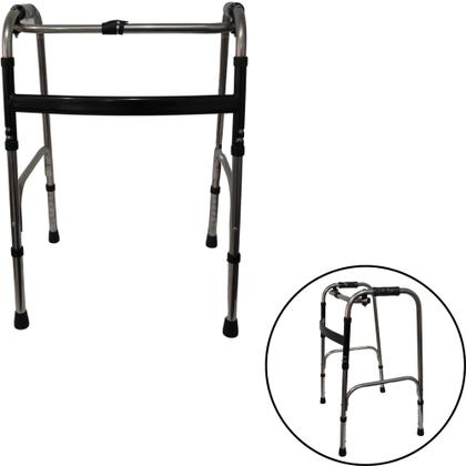 Imagem de Andador 2 Barras Idoso Adulto Dobravel Articulado Fixo Regulavel 120kg Supermedy